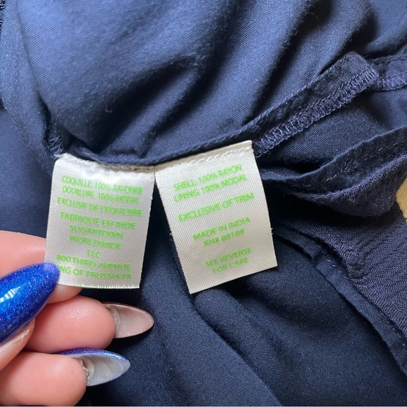 Lilly Pulitzer Navy Blue Joelle Off Shoulder Mini Short Dress Coastal Summer - Picture 4 of 15